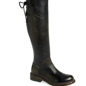 Bed Stu Manchester II boot wide calf red sole distressed leather 6.5 knee high